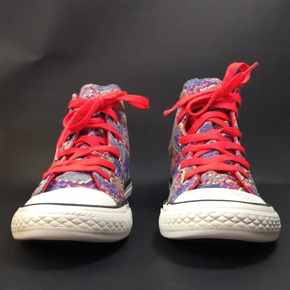 Converse Chuck Taylor All Star High Hi-Top Sneakers Purple Reptile Junior Size 1